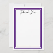 Dark Purple Minimalist Thank you Cards