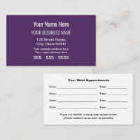 Dark Purple Modern Professional Appointment Card