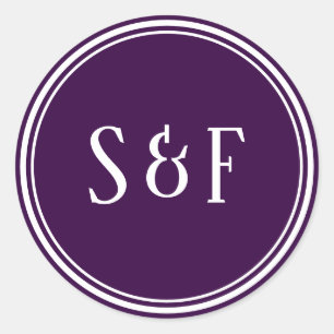 Dark Purple Monogram Envelope Seal