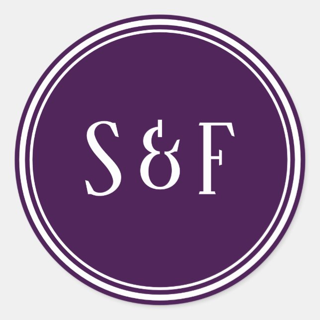 Dark Purple Monogram Envelope Seal (Front)