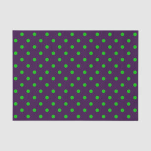 Dark Purple & Neon Green Polka Dots Tissue Paper
