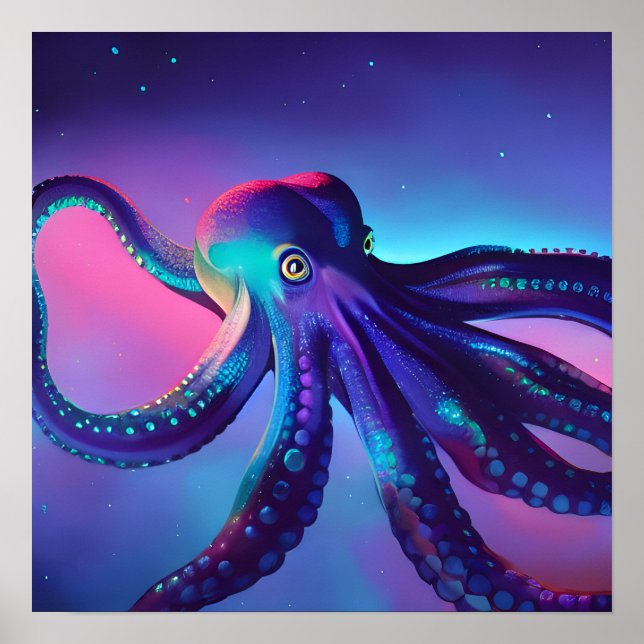 Dark Purple Octopus Poster (Front)