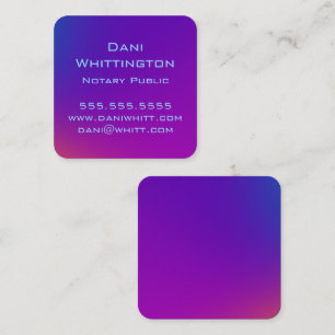 Dark Purple Ombre Square Business Card