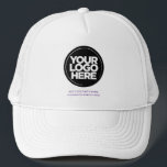 Dark Purple | Personalised Logo and Text Baseball Trucker Hat<br><div class="desc">Create your very own corporate cute chic dark purple Trucker Hat! Our sleek and contemporary template comes in a variety of colours, offering full customisation options to showcase your business logo, chosen photograph or image. Enhance personalisation by adding your name, company slogan or moniker, promotional Instagram handle, or any personalised...</div>