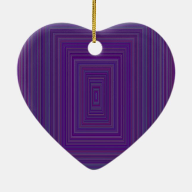 Dark Purple Pink Geometric Rectangles Art Ceramic Tree Decoration (Back)