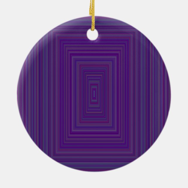 Dark Purple Pink Geometric Rectangles Art Ceramic Tree Decoration (Back)