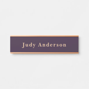 Dark Purple Professional Plain Modern Elegant Door Sign