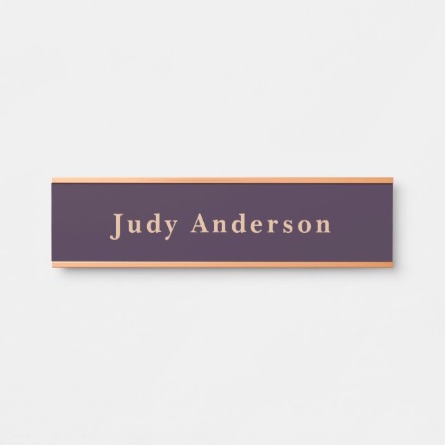 Dark Purple Professional Plain Modern Elegant Door Sign (Front)