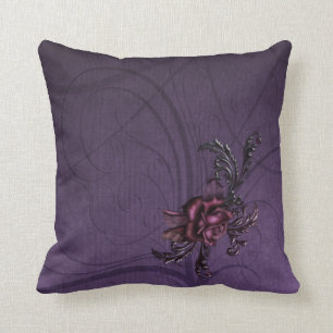Dark Purple Rose Cushion