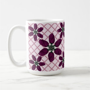 Dark Purple Rose Pattern — Elegant Plum Flora Coffee Mug