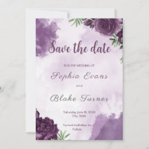 Dark Purple Roses Floral Gothic Save the Date
