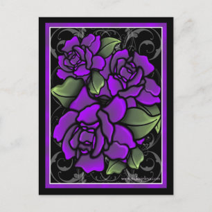 Dark Purple Roses Postcard
