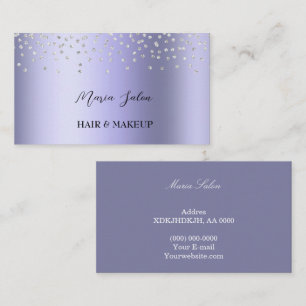 Dark Purple Silver watercolor Business Card