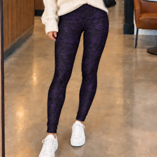 Dark Purple Snake Skin Texture Leggings