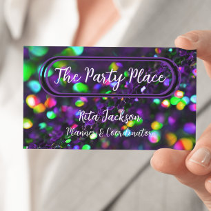 Dark Purple Sparkling Business Card