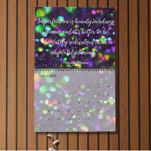 Dark Purple Sparkling Custom Timeframe Calendar