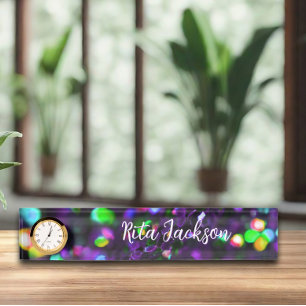 Dark Purple Sparkling Nameplate