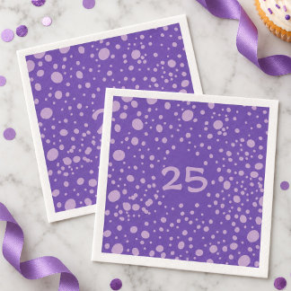 Dark Purple Spotted Birthday Napkin With Age