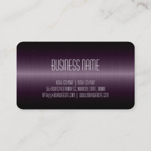 Dark Purple Stainless Steel Metal Look Business Card