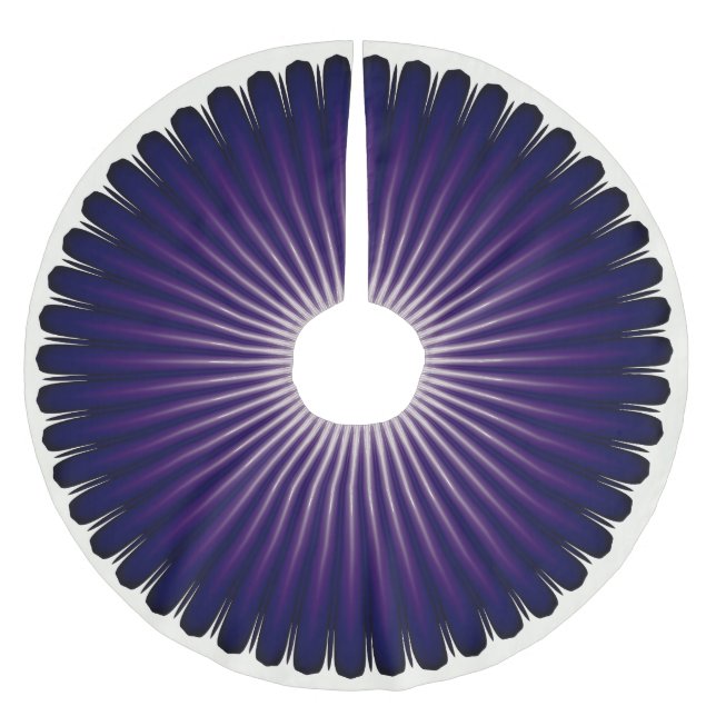 Dark Purple Starburst Pattern Christmas Tree Skirt (Front)