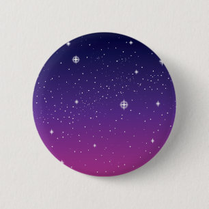 Dark Purple Starry Night Sky 6 Cm Round Badge
