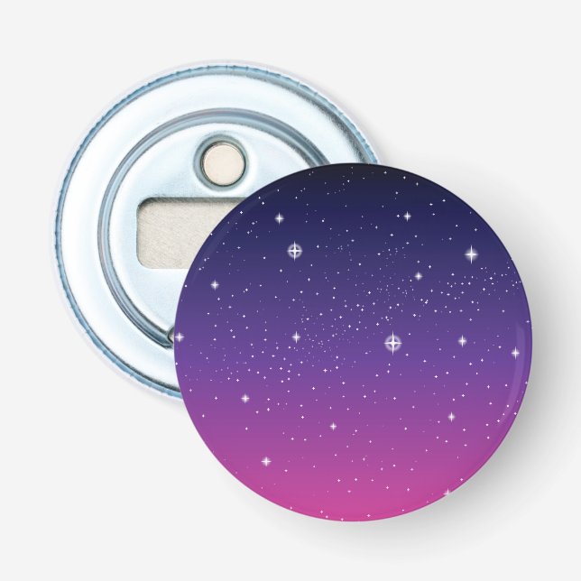 Dark Purple Starry Night Sky Bottle Opener (Front)