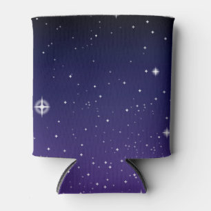 Dark Purple Starry Night Sky Can Cooler