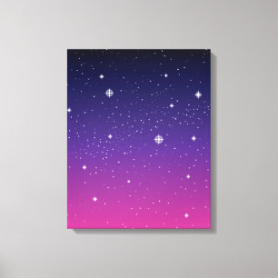 Dark Purple Starry Night Sky Canvas Print