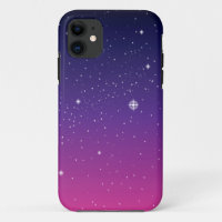 Dark Purple Starry Night Sky