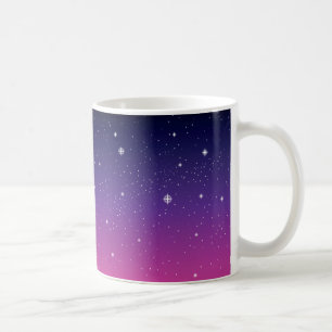 Dark Purple Starry Night Sky Coffee Mug