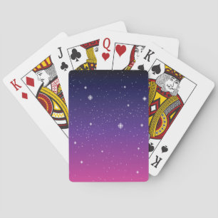 Dark Purple Starry Night Sky Playing Cards