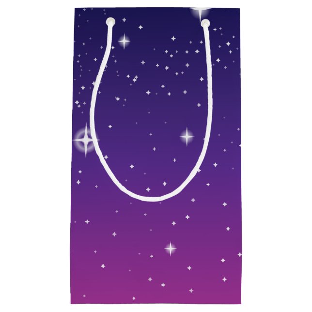 Dark Purple Starry Night Sky Small Gift Bag (Front)