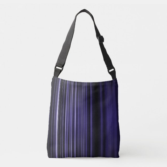 Dark purple stripes pattern crossbody bag (Front)