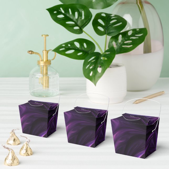 Dark Purple Swirl Design Favour Box (Multiple)