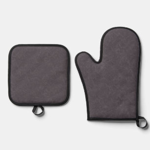 Dark purple textured surface swirling pattern oven mitt & pot holder set