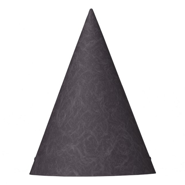 Dark purple textured surface swirling pattern party hat (Front)