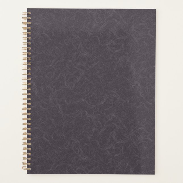 Dark purple textured surface swirling pattern planner (Front)