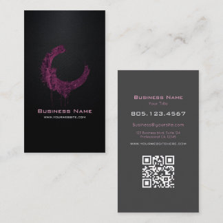 Dark Purple Textured Swirl • Custom Editable Black Business Card