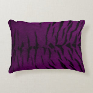 Dark Purple Tiger Skin Print Decorative Cushion