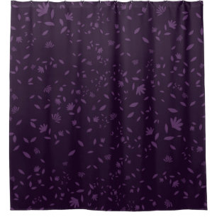 Dark Purple Tone on Tone Floral Botanical Vine Pat Shower Curtain