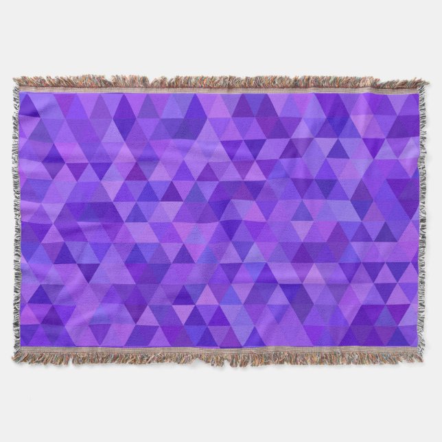 Dark purple triangle pattern throw blanket (Front)