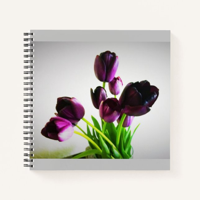 Dark Purple Tulips Notebook (Front)