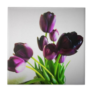 Dark Purple Tulips Tile
