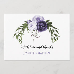 Dark Purple Violet Peonies Thank You Cards