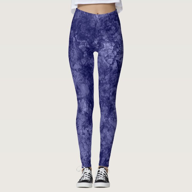 Dark purple violet texture textured suede marble g leggings (Front)