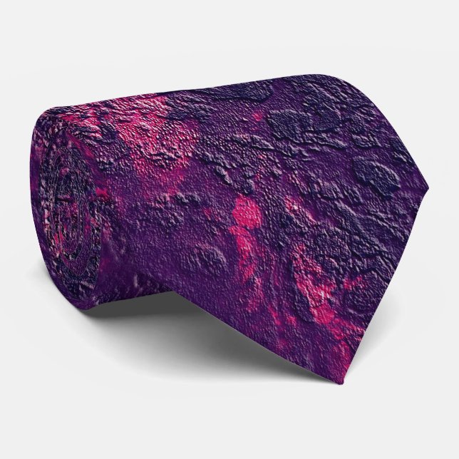 Dark purple violet texture textured suede marble g tie (Rolled)