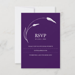 Dark Purple Wedding Theme RSVP Card