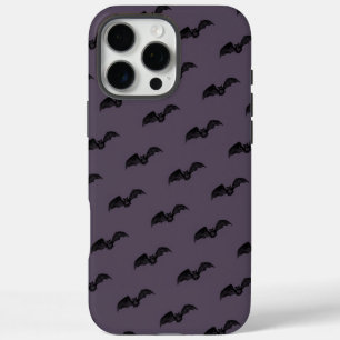 Dark Purple Witchy Gothic Bat Halloween iPhone 16 Pro Max Case