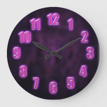 Dark purple with glowing neon numbers
