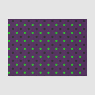 Dark Purple with Green & Black Polka Dots Tissue Paper